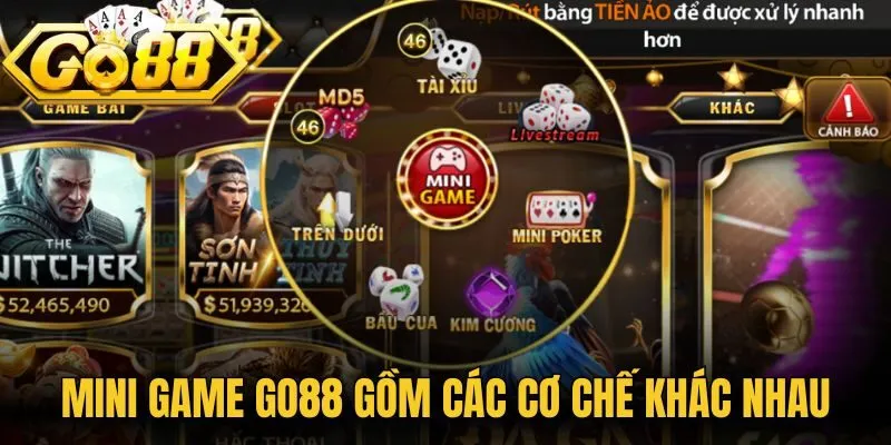 Mini game Go88 gồm các cơ chế khác nhau 